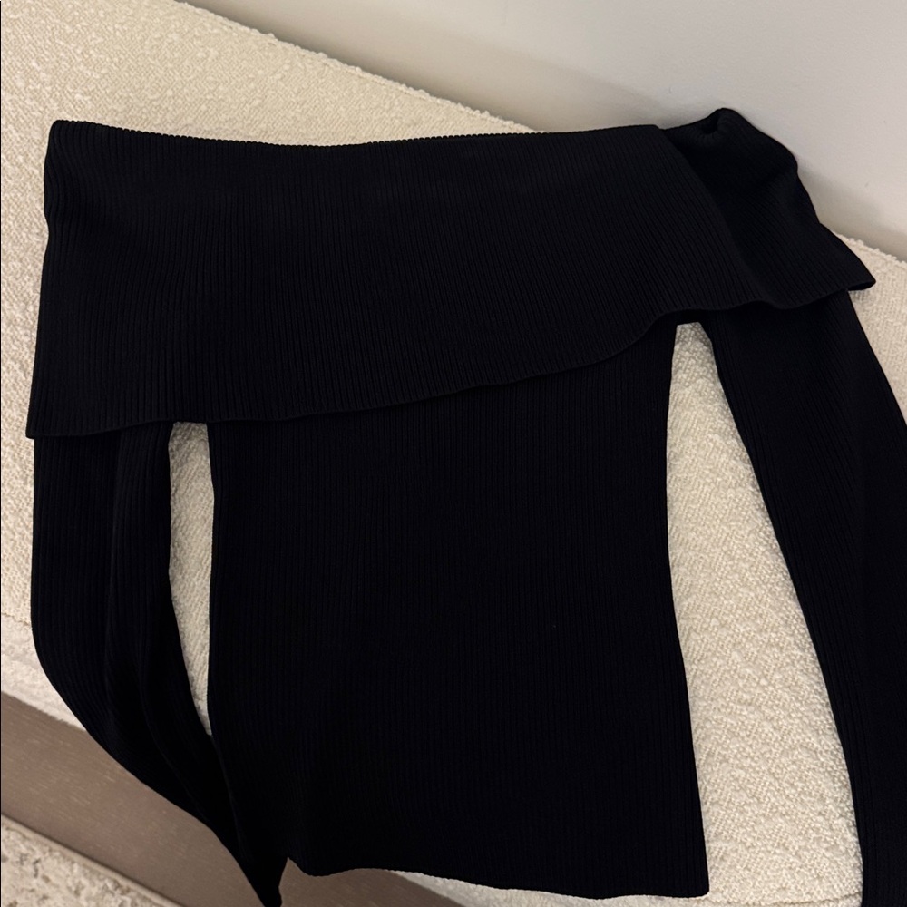 Astr Black Off-the-Shoulder Sweater